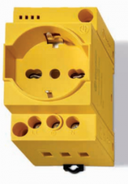 Control cabinet outlet, yellow, 16 A/230 V, Germany, IP20, 7U.00.8.230.0012