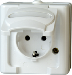Surface mount german schuko-style socket, white, 16 A/250 V, Germany, IP44, 103302007