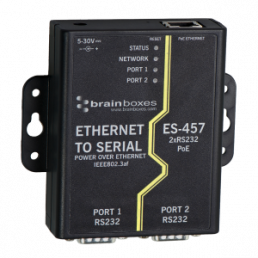 Device server PoE ethernet to serial, 100 Mbit/s, RS232, (W x H x D) 101 x 100 x 27 mm, ES-457