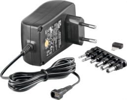 Plug-in power supply, 3/4.5/6/7.5/9/12 VDC, 1 A, 12 W, 53996